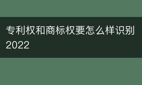 专利权和商标权要怎么样识别2022