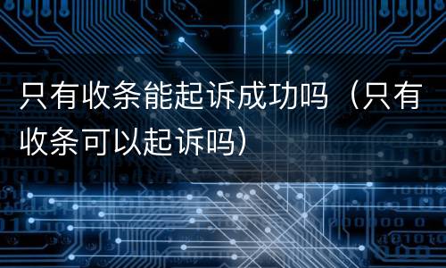 只有收条能起诉成功吗（只有收条可以起诉吗）