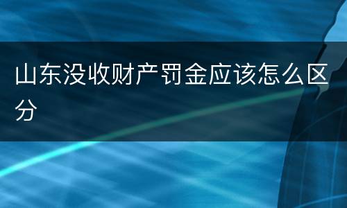 山东没收财产罚金应该怎么区分