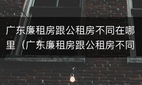 广东廉租房跟公租房不同在哪里（广东廉租房跟公租房不同在哪里查）
