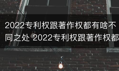 2022专利权跟著作权都有啥不同之处 2022专利权跟著作权都有啥不同之处呢