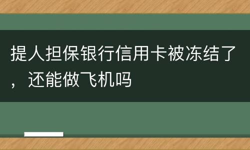 提人担保银行信用卡被冻结了，还能做飞机吗