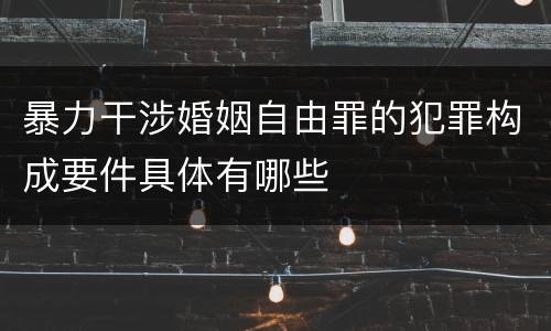 暴力干涉婚姻自由罪的犯罪构成要件具体有哪些