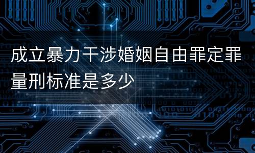 成立暴力干涉婚姻自由罪定罪量刑标准是多少