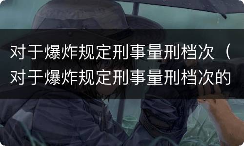 对于爆炸规定刑事量刑档次（对于爆炸规定刑事量刑档次的处罚）
