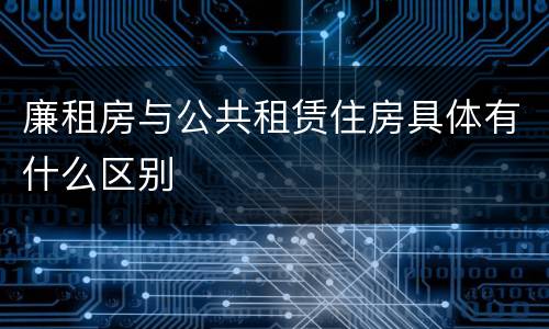 廉租房与公共租赁住房具体有什么区别