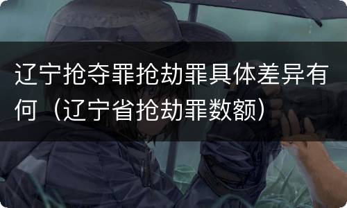 辽宁抢夺罪抢劫罪具体差异有何（辽宁省抢劫罪数额）