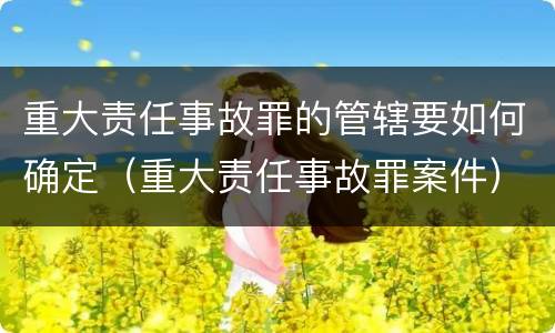 重大责任事故罪的管辖要如何确定（重大责任事故罪案件）