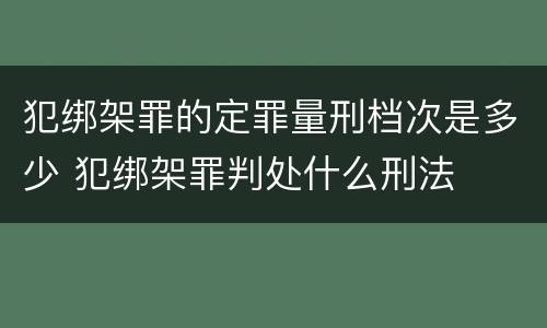 犯绑架罪的定罪量刑档次是多少 犯绑架罪判处什么刑法