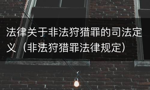 法律关于非法狩猎罪的司法定义（非法狩猎罪法律规定）