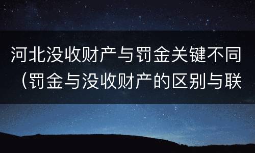 河北没收财产与罚金关键不同（罚金与没收财产的区别与联系）