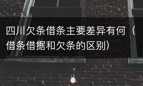 四川欠条借条主要差异有何（借条借据和欠条的区别）