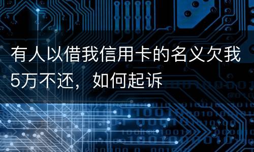 有人以借我信用卡的名义欠我5万不还，如何起诉