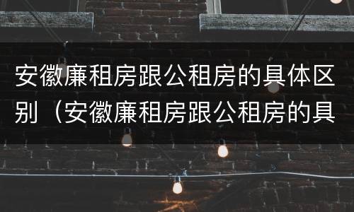 安徽廉租房跟公租房的具体区别（安徽廉租房跟公租房的具体区别在哪）