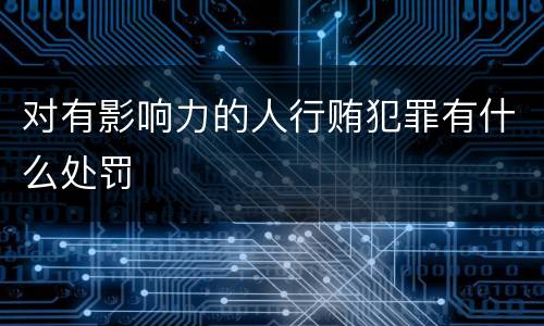 对有影响力的人行贿犯罪有什么处罚