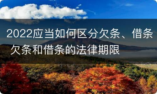 2022应当如何区分欠条、借条 欠条和借条的法律期限
