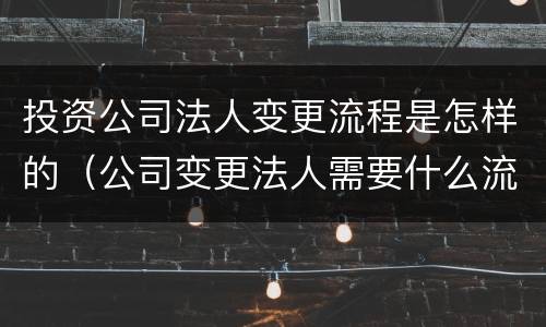 投资公司法人变更流程是怎样的（公司变更法人需要什么流程）