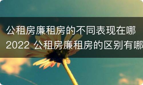 公租房廉租房的不同表现在哪2022 公租房廉租房的区别有哪些