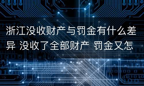 浙江没收财产与罚金有什么差异 没收了全部财产 罚金又怎么办