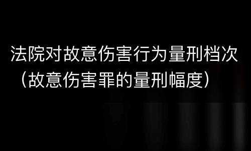 法院对故意伤害行为量刑档次（故意伤害罪的量刑幅度）