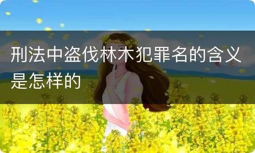 刑法中盗伐林木犯罪名的含义是怎样的