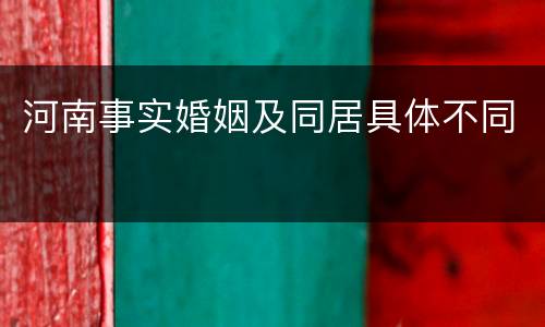 河南事实婚姻及同居具体不同
