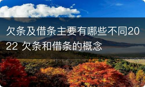 欠条及借条主要有哪些不同2022 欠条和借条的概念