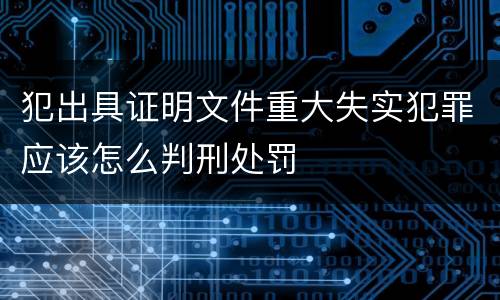 犯出具证明文件重大失实犯罪应该怎么判刑处罚