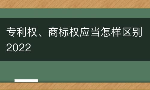 专利权、商标权应当怎样区别2022