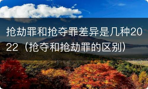 抢劫罪和抢夺罪差异是几种2022（抢夺和抢劫罪的区别）