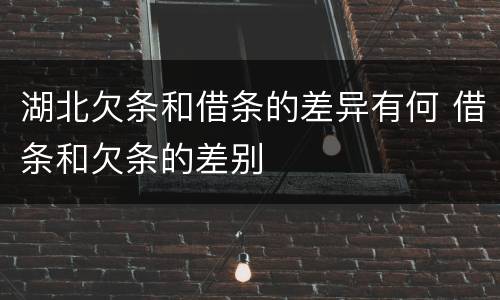 湖北欠条和借条的差异有何 借条和欠条的差别