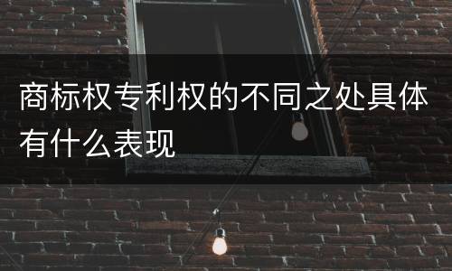 商标权专利权的不同之处具体有什么表现