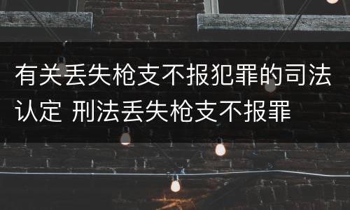有关丢失枪支不报犯罪的司法认定 刑法丢失枪支不报罪