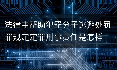 法律中帮助犯罪分子逃避处罚罪规定定罪刑事责任是怎样
