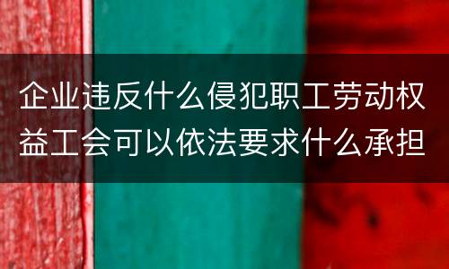 企业违反什么侵犯职工劳动权益工会可以依法要求什么承担责任