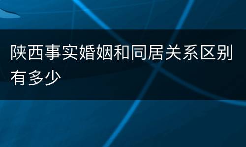 陕西事实婚姻和同居关系区别有多少
