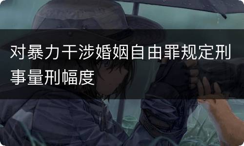 对暴力干涉婚姻自由罪规定刑事量刑幅度