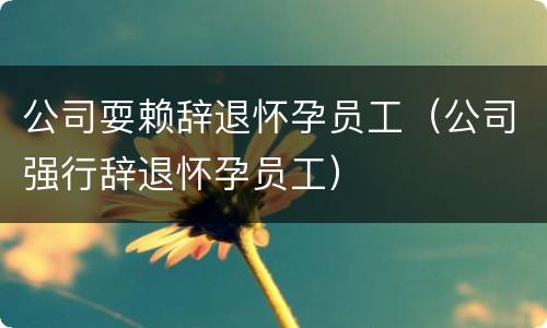 公司耍赖辞退怀孕员工（公司强行辞退怀孕员工）