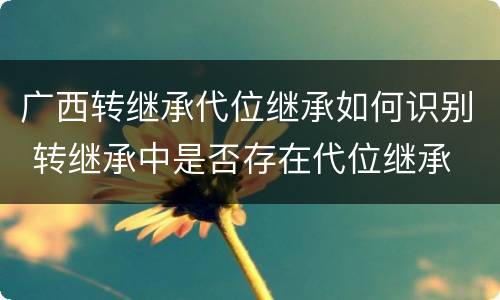 广西转继承代位继承如何识别 转继承中是否存在代位继承