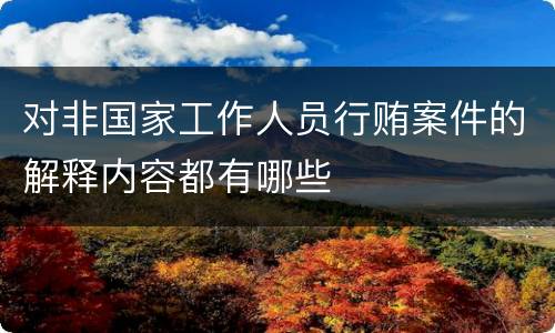 对非国家工作人员行贿案件的解释内容都有哪些