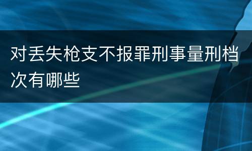 对丢失枪支不报罪刑事量刑档次有哪些