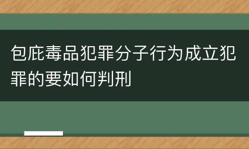 包庇毒品犯罪分子行为成立犯罪的要如何判刑
