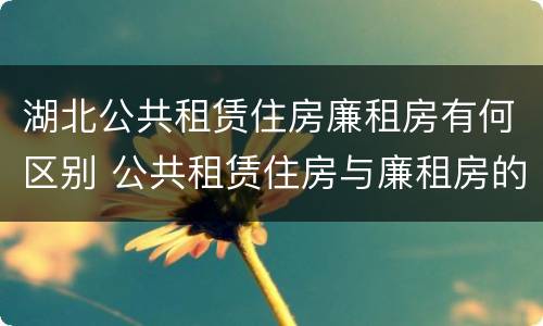 湖北公共租赁住房廉租房有何区别 公共租赁住房与廉租房的区别