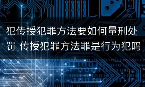 犯传授犯罪方法要如何量刑处罚 传授犯罪方法罪是行为犯吗