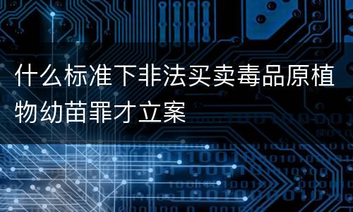 什么标准下非法买卖毒品原植物幼苗罪才立案