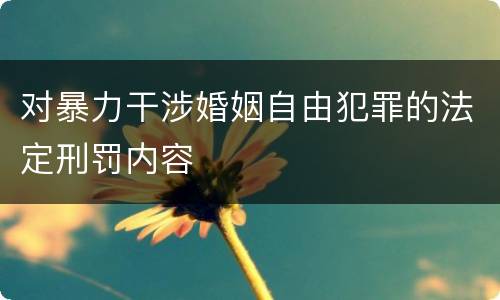 对暴力干涉婚姻自由犯罪的法定刑罚内容