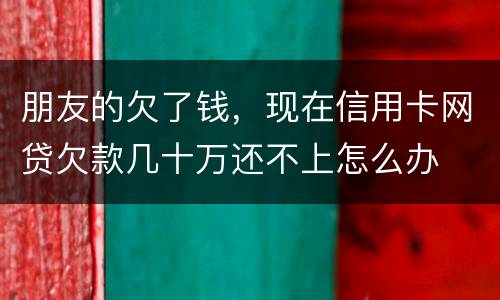 朋友的欠了钱，现在信用卡网贷欠款几十万还不上怎么办
