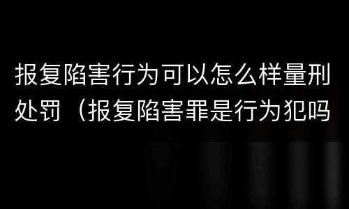报复陷害行为可以怎么样量刑处罚（报复陷害罪是行为犯吗）