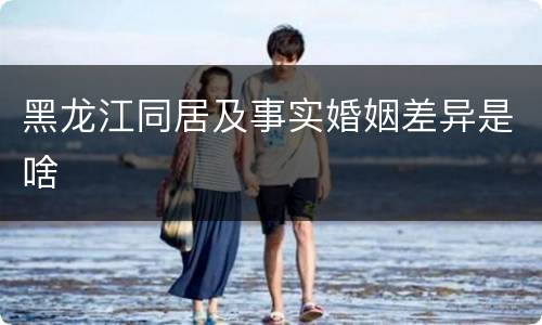 黑龙江同居及事实婚姻差异是啥