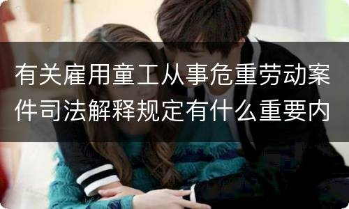 有关雇用童工从事危重劳动案件司法解释规定有什么重要内容